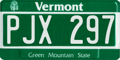 VT license plate PJX297