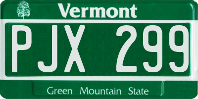 VT license plate PJX299