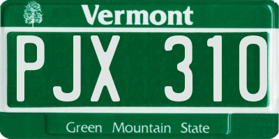 VT license plate PJX310