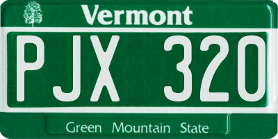 VT license plate PJX320