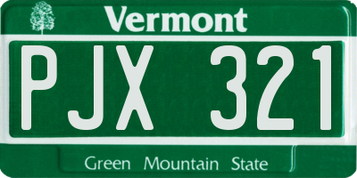 VT license plate PJX321