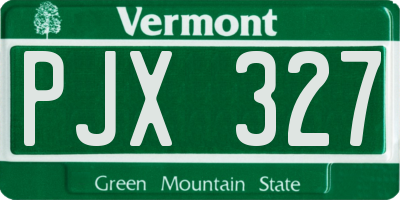 VT license plate PJX327