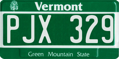 VT license plate PJX329