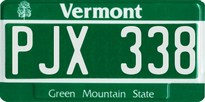 VT license plate PJX338