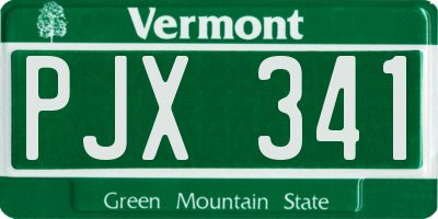 VT license plate PJX341