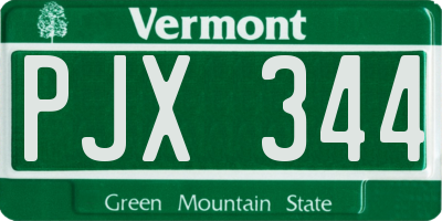 VT license plate PJX344