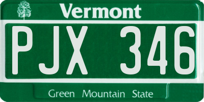 VT license plate PJX346