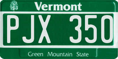 VT license plate PJX350