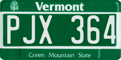 VT license plate PJX364