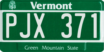 VT license plate PJX371