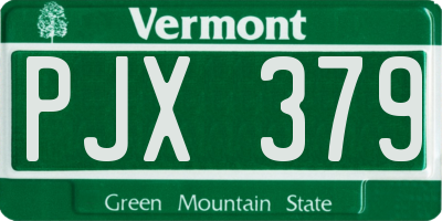 VT license plate PJX379