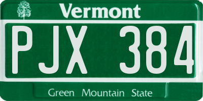 VT license plate PJX384