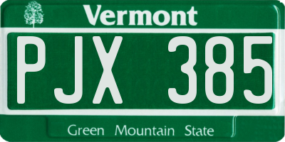 VT license plate PJX385