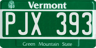 VT license plate PJX393