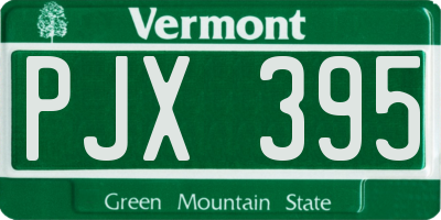 VT license plate PJX395