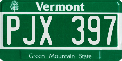 VT license plate PJX397