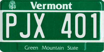 VT license plate PJX401