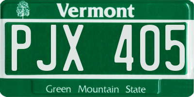 VT license plate PJX405