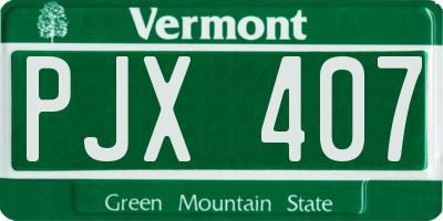 VT license plate PJX407