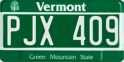VT license plate PJX409