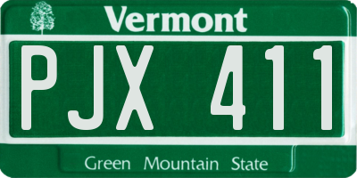 VT license plate PJX411