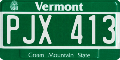 VT license plate PJX413