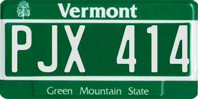 VT license plate PJX414