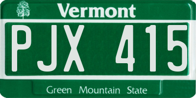 VT license plate PJX415