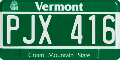 VT license plate PJX416