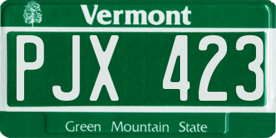 VT license plate PJX423