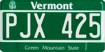 VT license plate PJX425