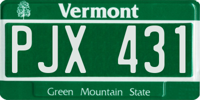 VT license plate PJX431