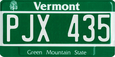 VT license plate PJX435