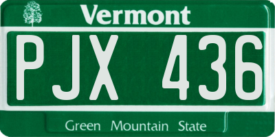 VT license plate PJX436