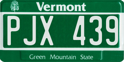 VT license plate PJX439