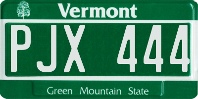 VT license plate PJX444