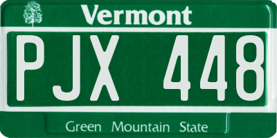 VT license plate PJX448