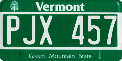VT license plate PJX457