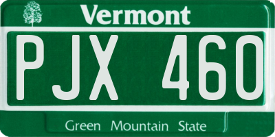 VT license plate PJX460