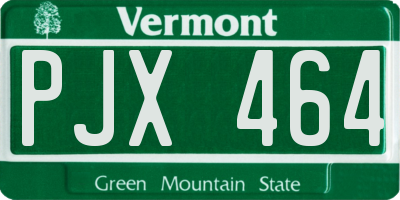 VT license plate PJX464
