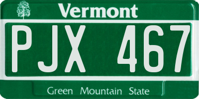 VT license plate PJX467