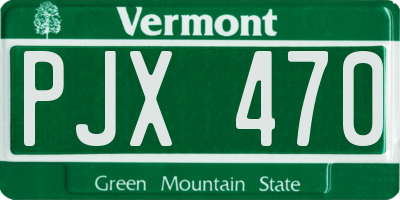 VT license plate PJX470