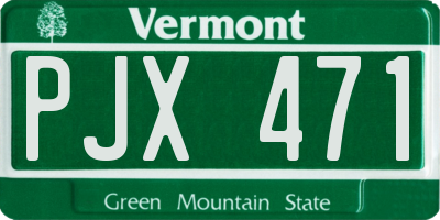 VT license plate PJX471