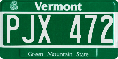 VT license plate PJX472