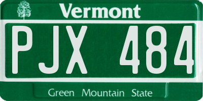 VT license plate PJX484