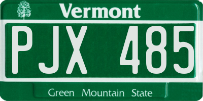VT license plate PJX485