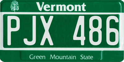 VT license plate PJX486