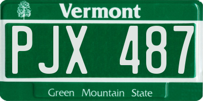 VT license plate PJX487