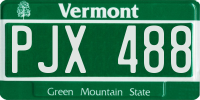 VT license plate PJX488