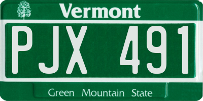 VT license plate PJX491